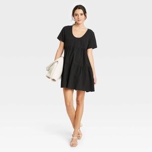 A new day black baby doll dress textured